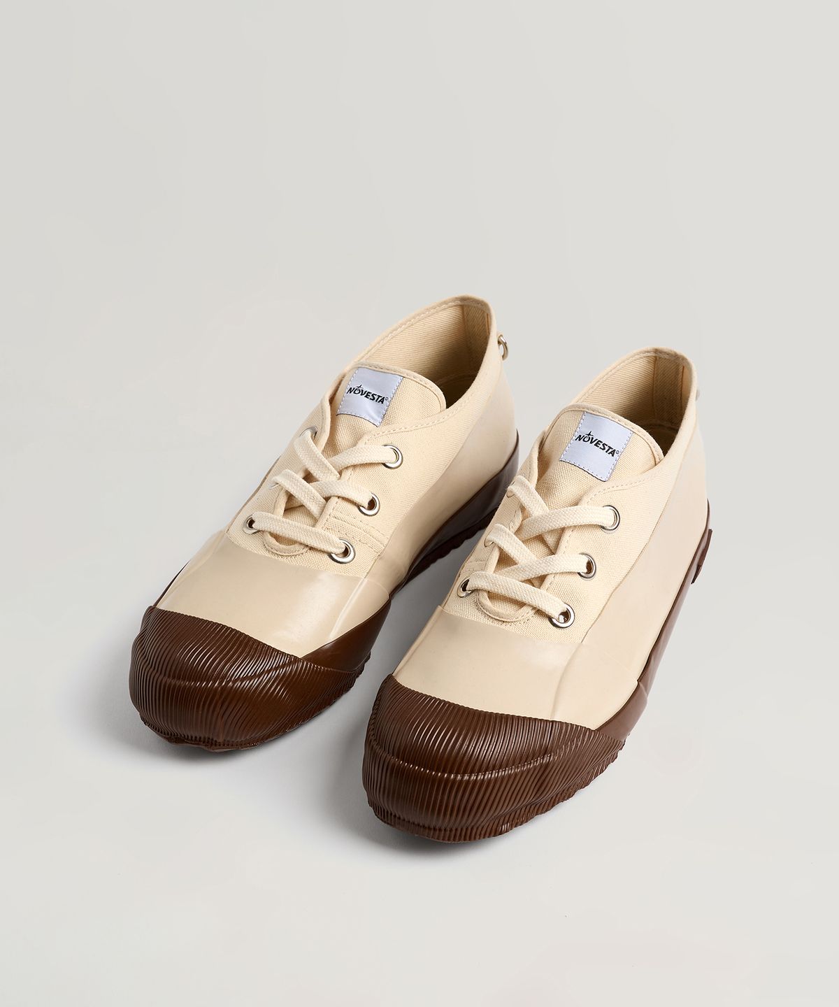 노베스타(NOVESTA) 러버 스니커즈 로우 Ecru/Brown