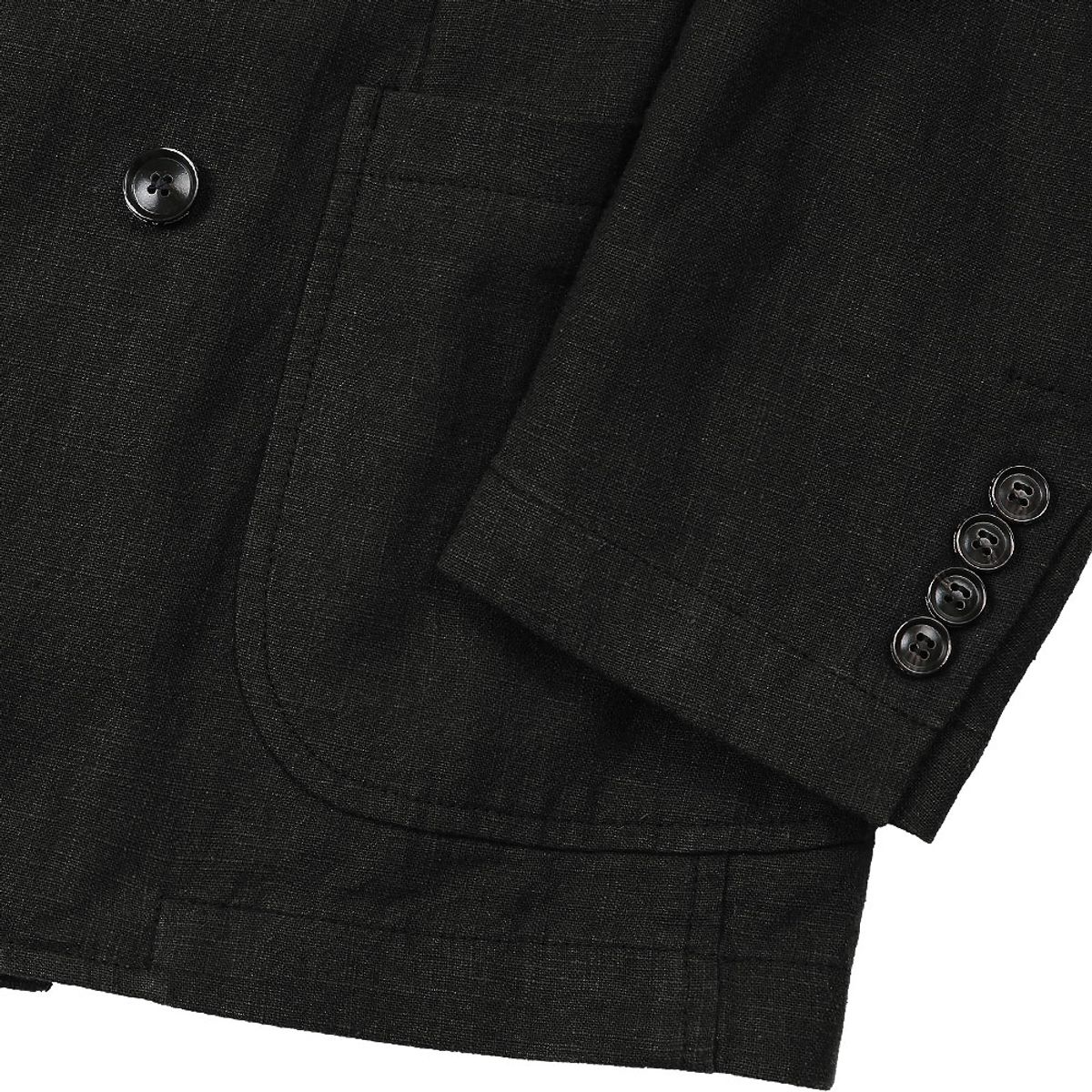 솔티(SORTIE) 6B Linen Washed Double Jacket (Black)
