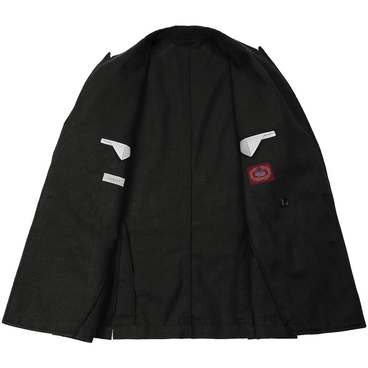 솔티(SORTIE) 6B Linen Washed Double Jacket (Black)
