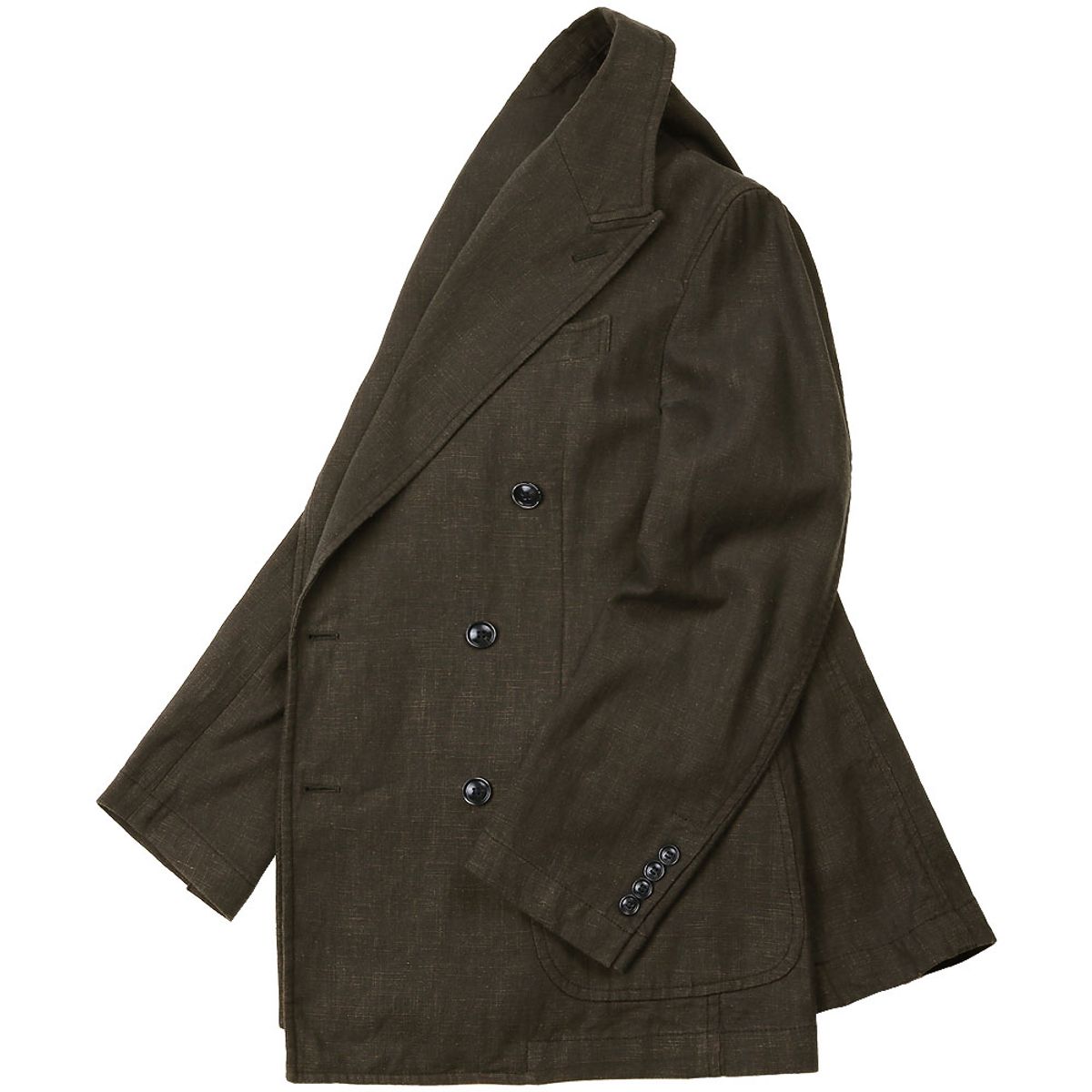 솔티(SORTIE) 6B Linen Washed Double Jacket (Brown)