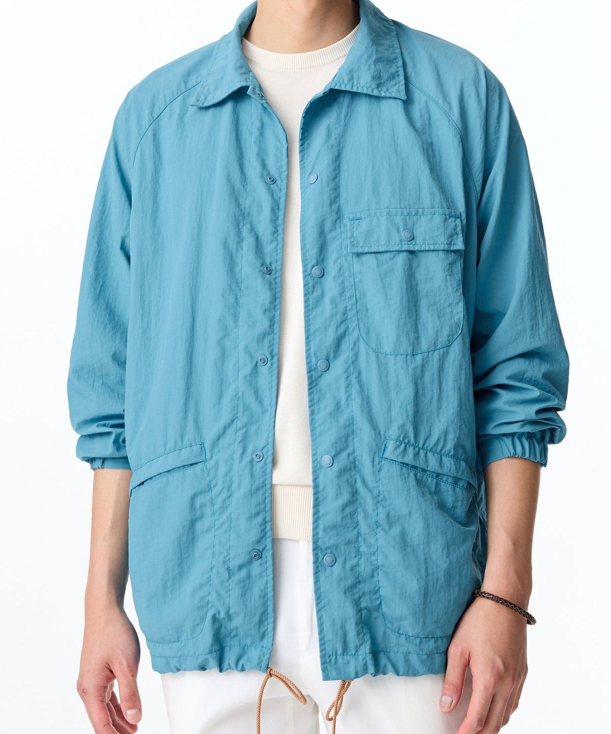 맨온더분(MAN ON THE BOON) [BATTENWEAR] 나일론 래글런 윈드브레이커_블루 4714160501