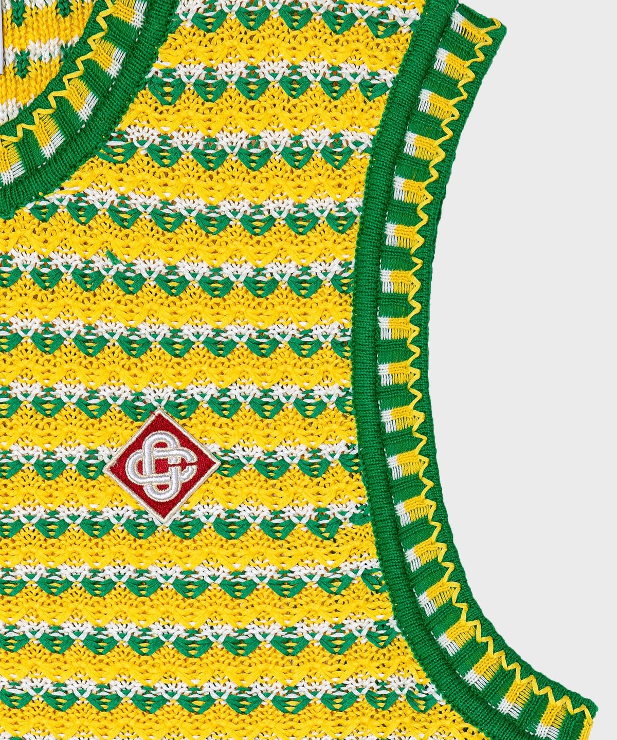 카사블랑카(CASABLANCA) (M) 지그재그 니트 베스트 그린 ZIG-ZAG KNITTED VEST GREEN