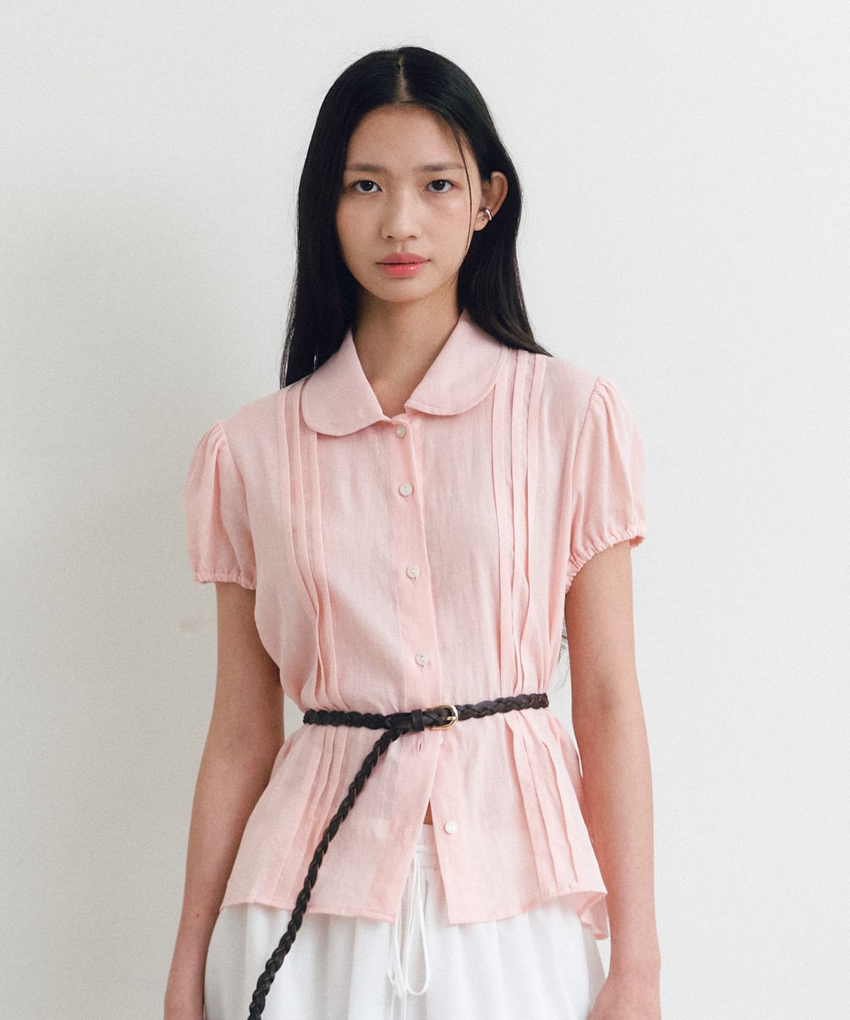 쎄미(SSEMI) BIJOU PINTUCK BLOUSE(PK)