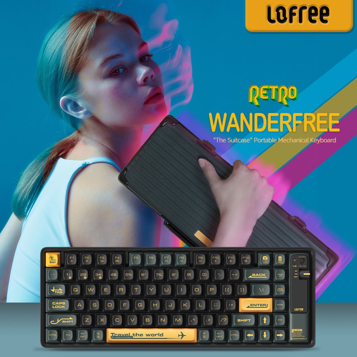 로프리(LOFREE) WANDERFREE 블루투스 유무선 키보드 그린