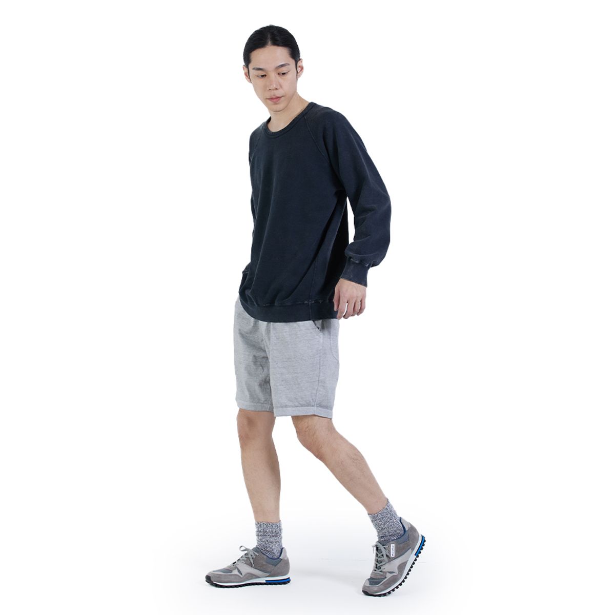 굿온(GOODON) 9oz 헤비코튼 트레블 반바지 - 피그먼트 애쉬