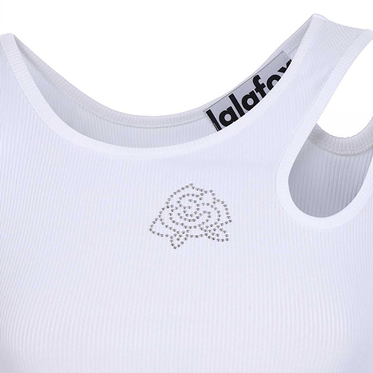라라폭스(LALAFOX) CUT OUT ROSE SLEEVELESS WHITE BQ2BR002