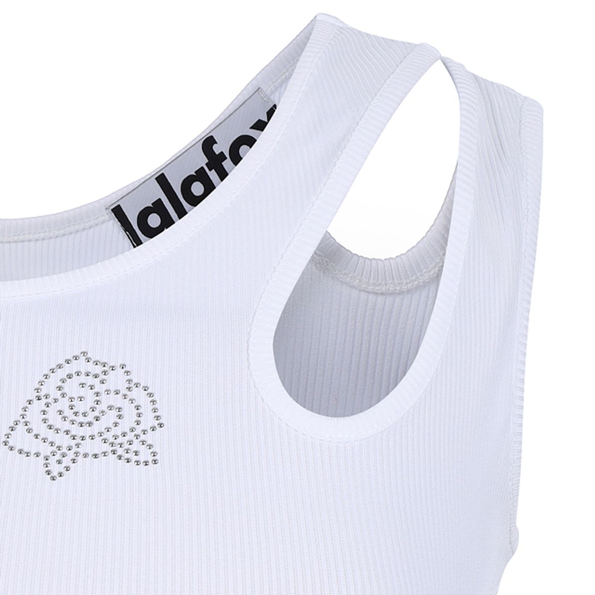 라라폭스(LALAFOX) CUT OUT ROSE SLEEVELESS WHITE BQ2BR002