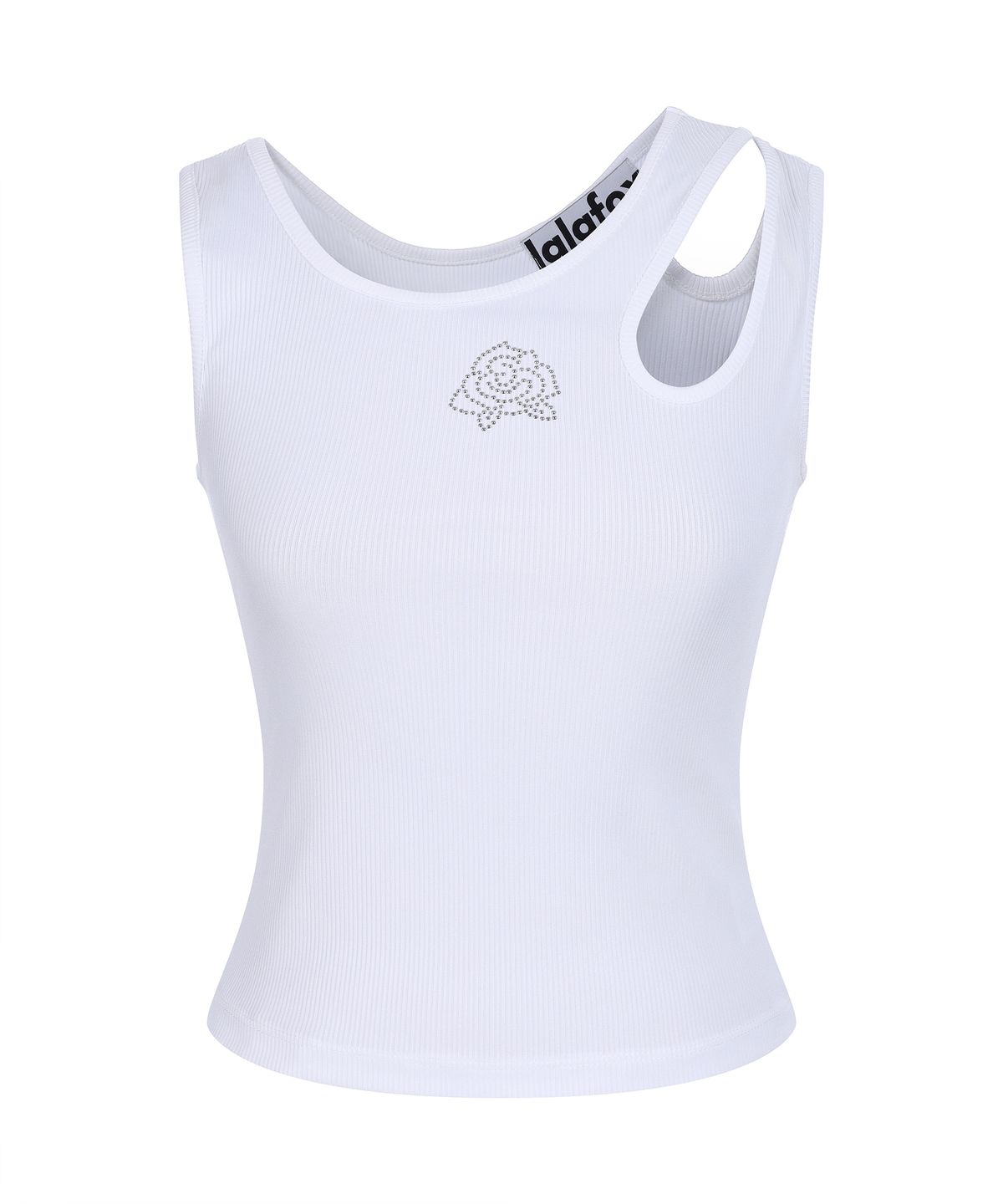 라라폭스(LALAFOX) CUT OUT ROSE SLEEVELESS WHITE BQ2BR002