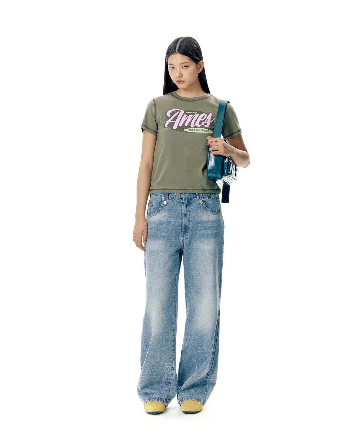 아메스 월드와이드(AMES-WORLDWIDE) WIDE BELTED POCKET BAG GREEN (AM2ESUAB45A)