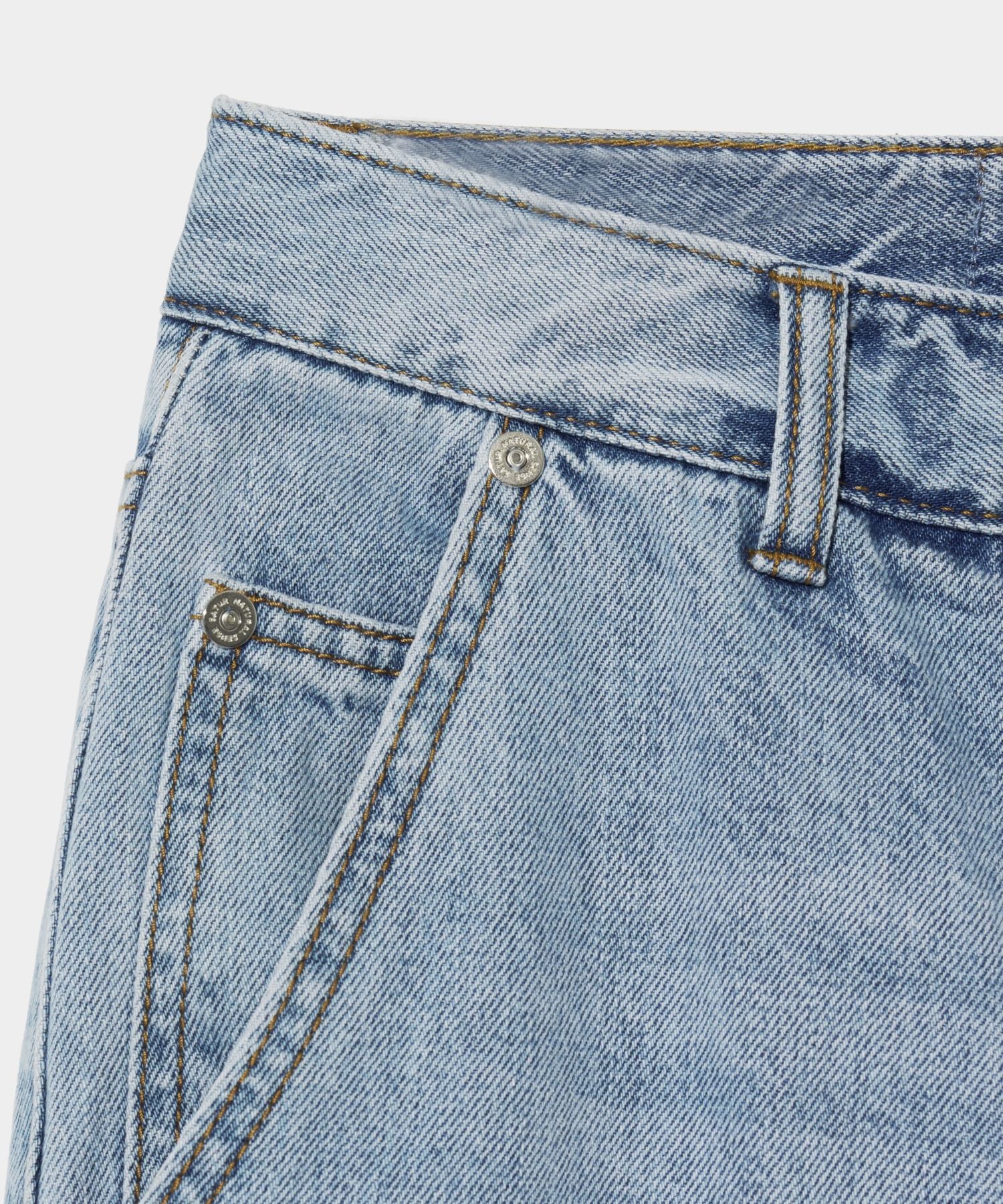 【SATUR】Tapered Relaxed Washed Denim Pants - Light Blue MUSINSA | SATUR tapered relax washed-out denim pants light blue