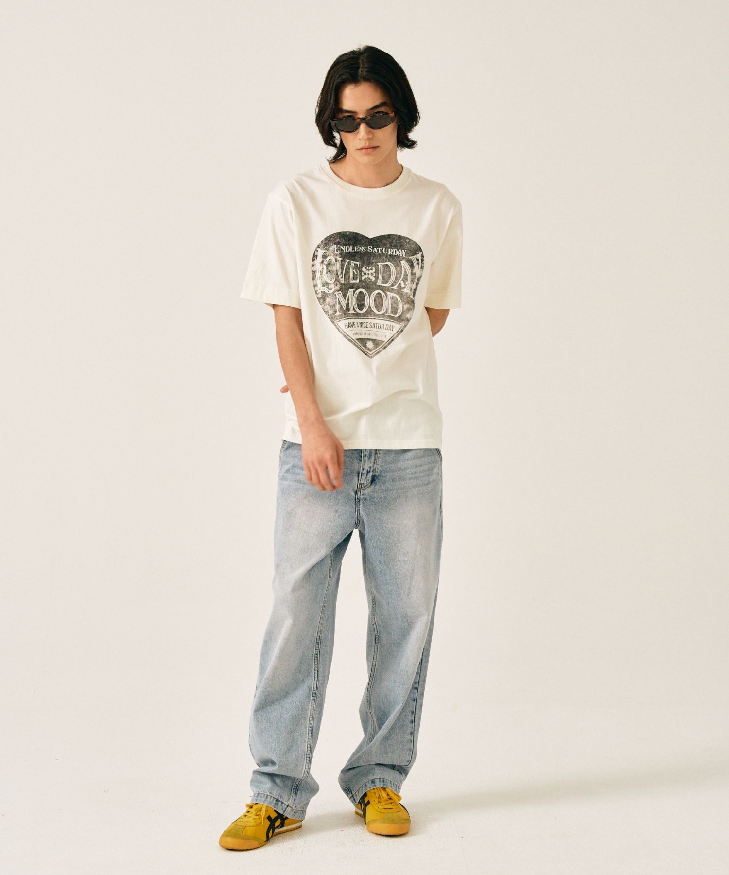 【SATUR】Tapered Relaxed Washed Denim Pants - Light Blue MUSINSA | SATUR tapered relax washed-out denim pants light blue