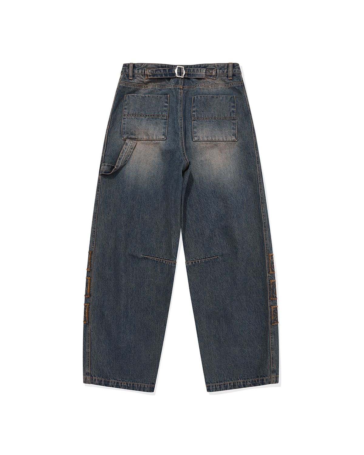 카락터(KARACTOR) Vintage emblem denim pants / Muddy blue