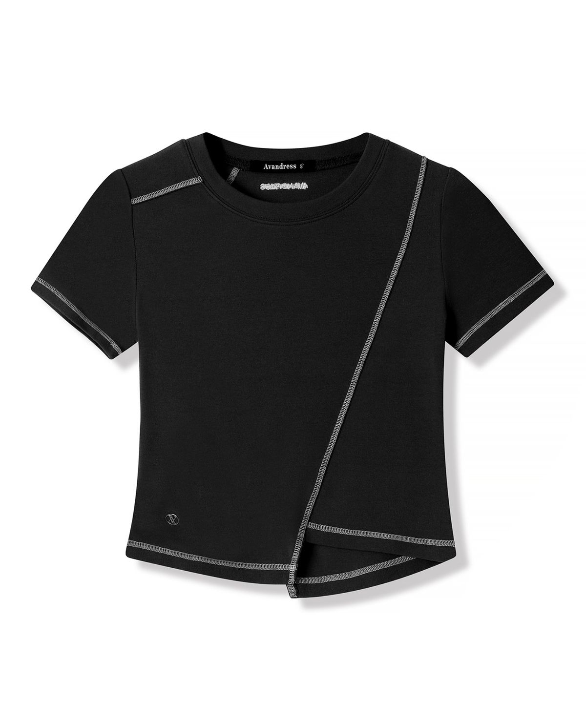 어반드레스(AVANDRESS) Ssance Unbalanced Line Stitch T-Shirt - 5COL