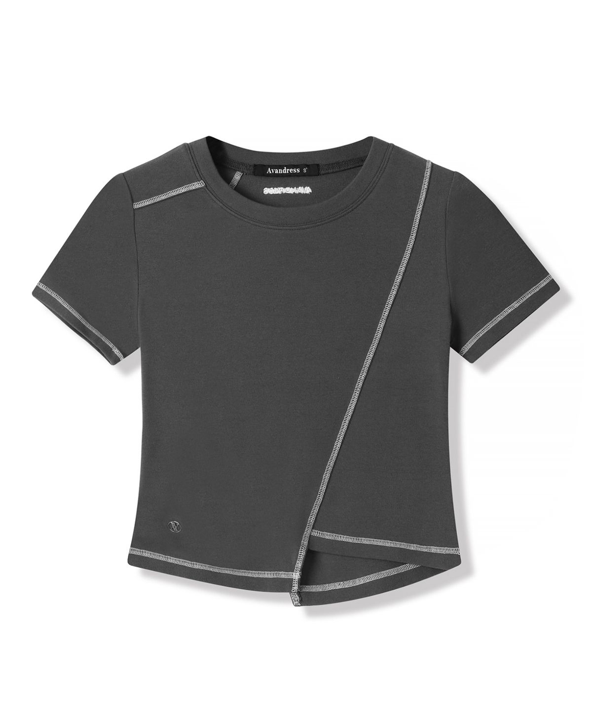 어반드레스(AVANDRESS) Ssance Unbalanced Line Stitch T-Shirt - 5COL