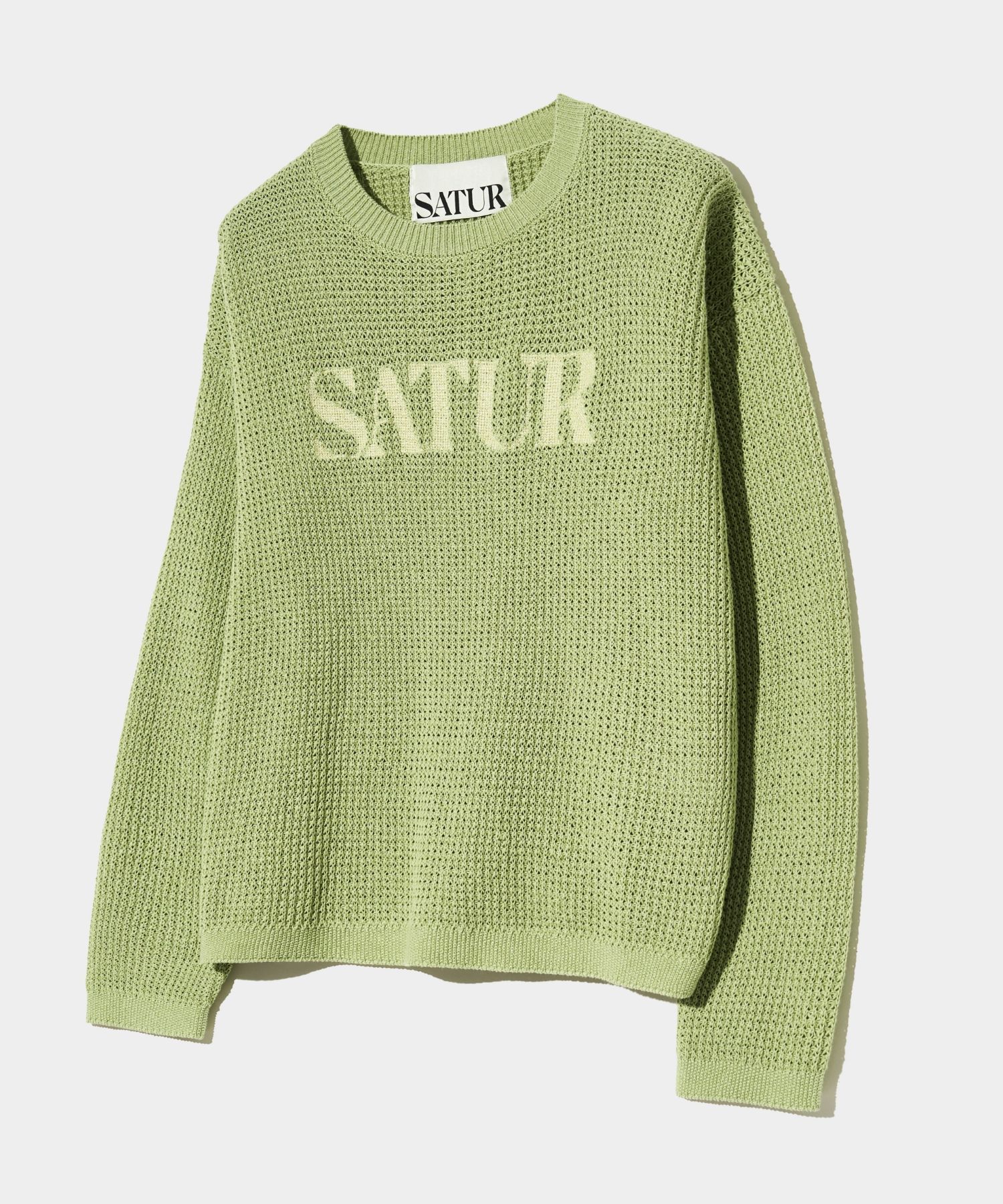 【SATUR】Logo Embroidery Crew Neck Knit★追跡送料込 SATUR】Logo Embroidery Crew Neck Knit☆追跡送料込