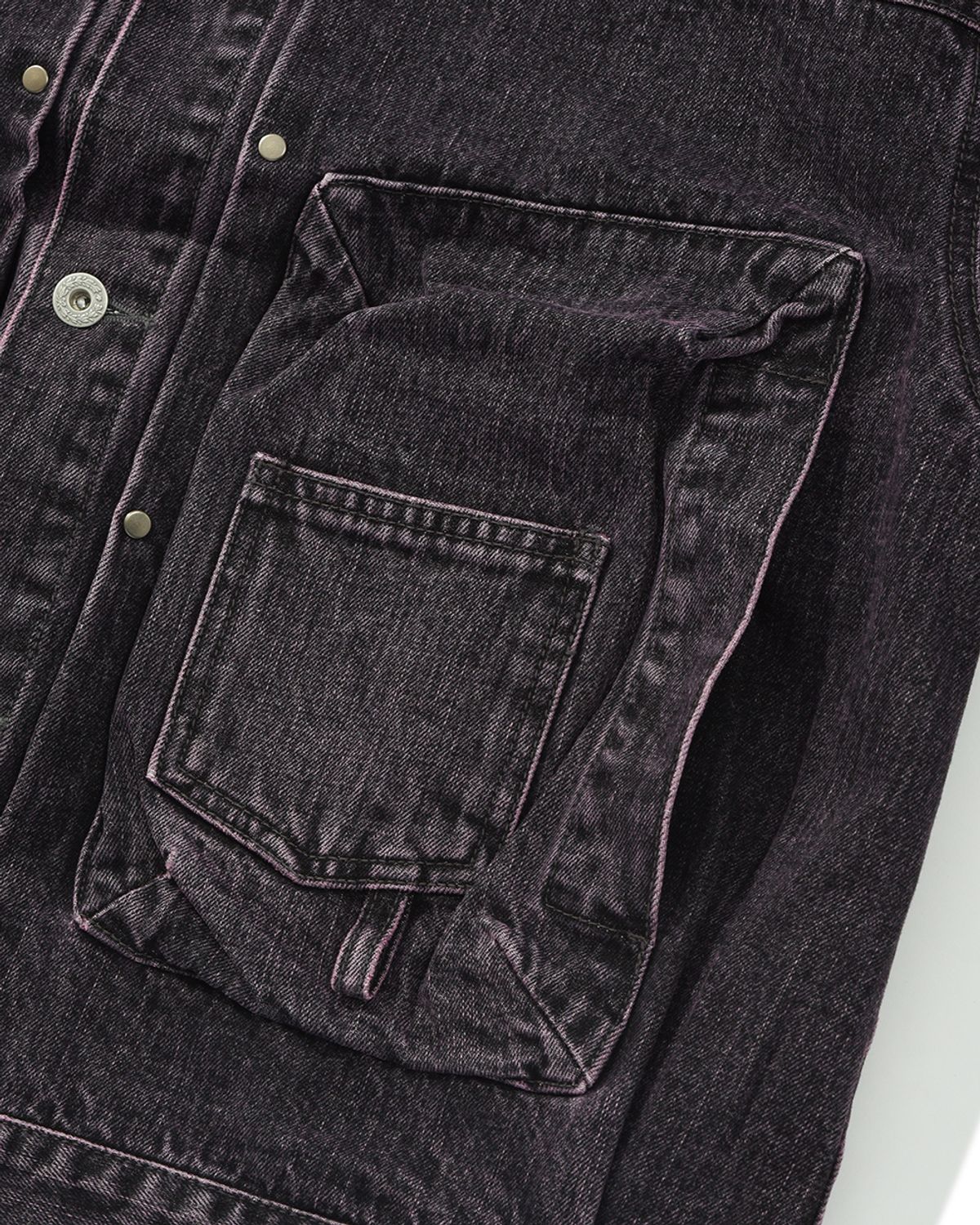 카락터(KARACTOR) Bleach dyeing trucker jacket / Vintage purple