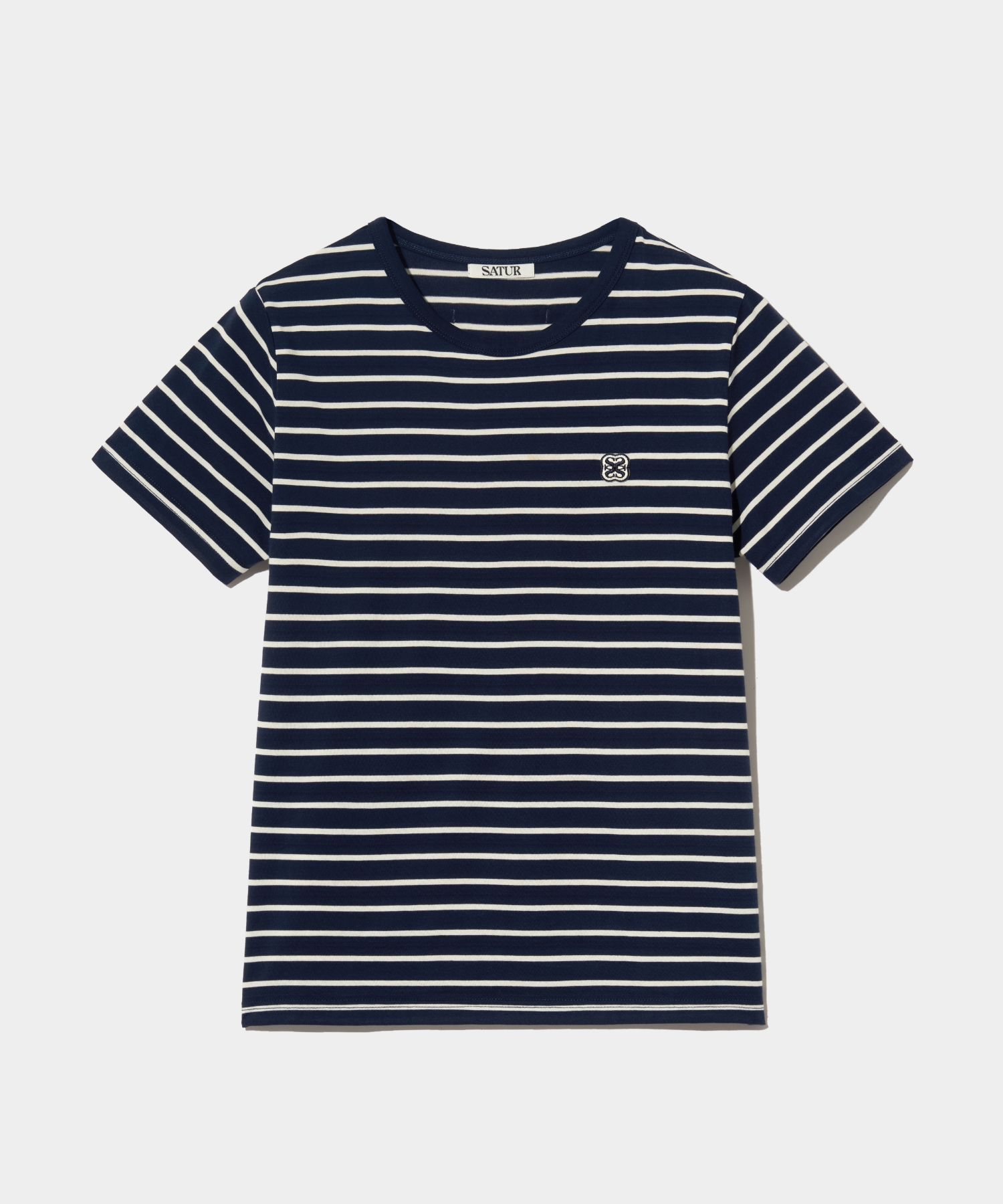 【SATUR】★オールデイ カラー ストライプ 半袖 Tシャツ★ MUSINSA公式 | SATUR All-Day Cotton Stripe Short-Sleeved T