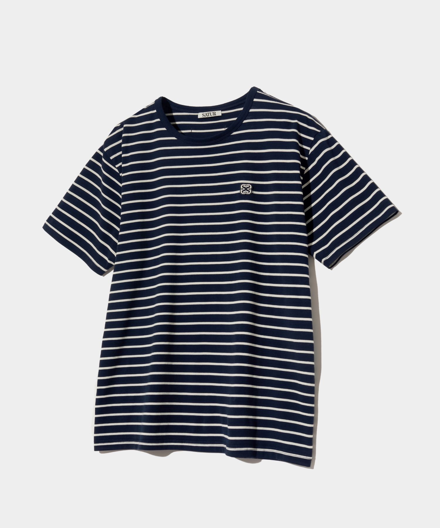 Tシャツ・カットソー SATUR All Day Cotton Stripe Short Sleeve T-Shirt Classic Nav MUSINSA公式 | SATUR All-Day Cotton Stripe Short-Sleeved T