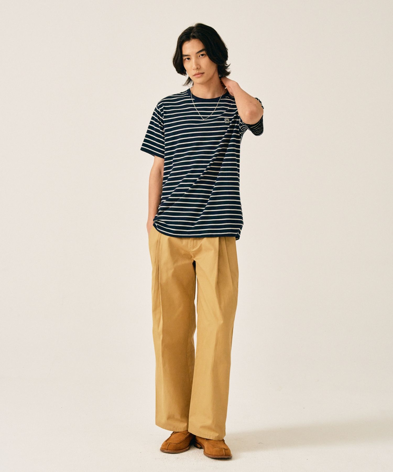 ★SATUR★ All Day Color Stripe Short Sleeve T-Shirt Navy MUSINSA | SATUR All Day Color Stripe Short Sleeve T-shirt Navy