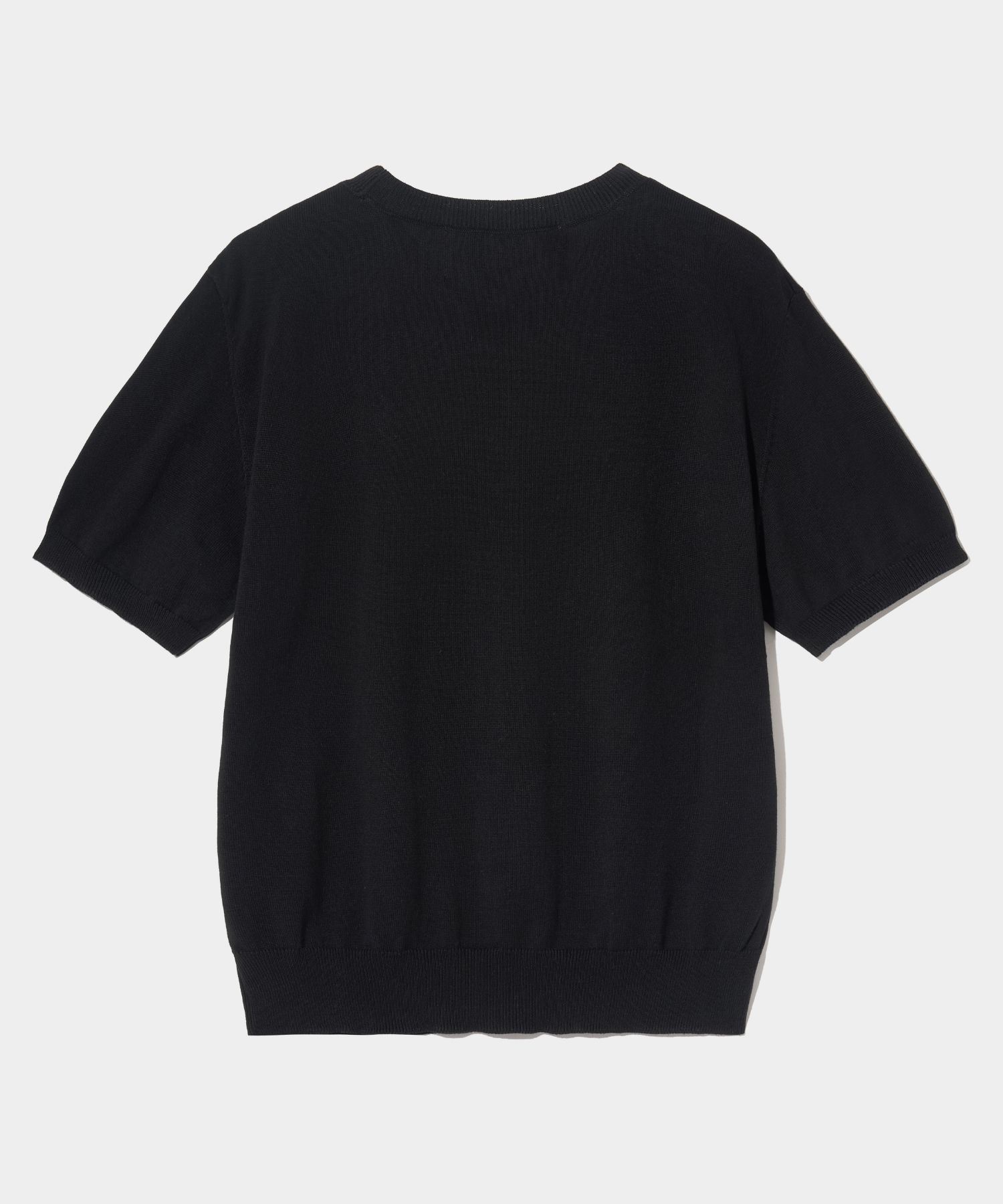 MUSINSA | SATUR Classic Crew Neck Half Knit Black