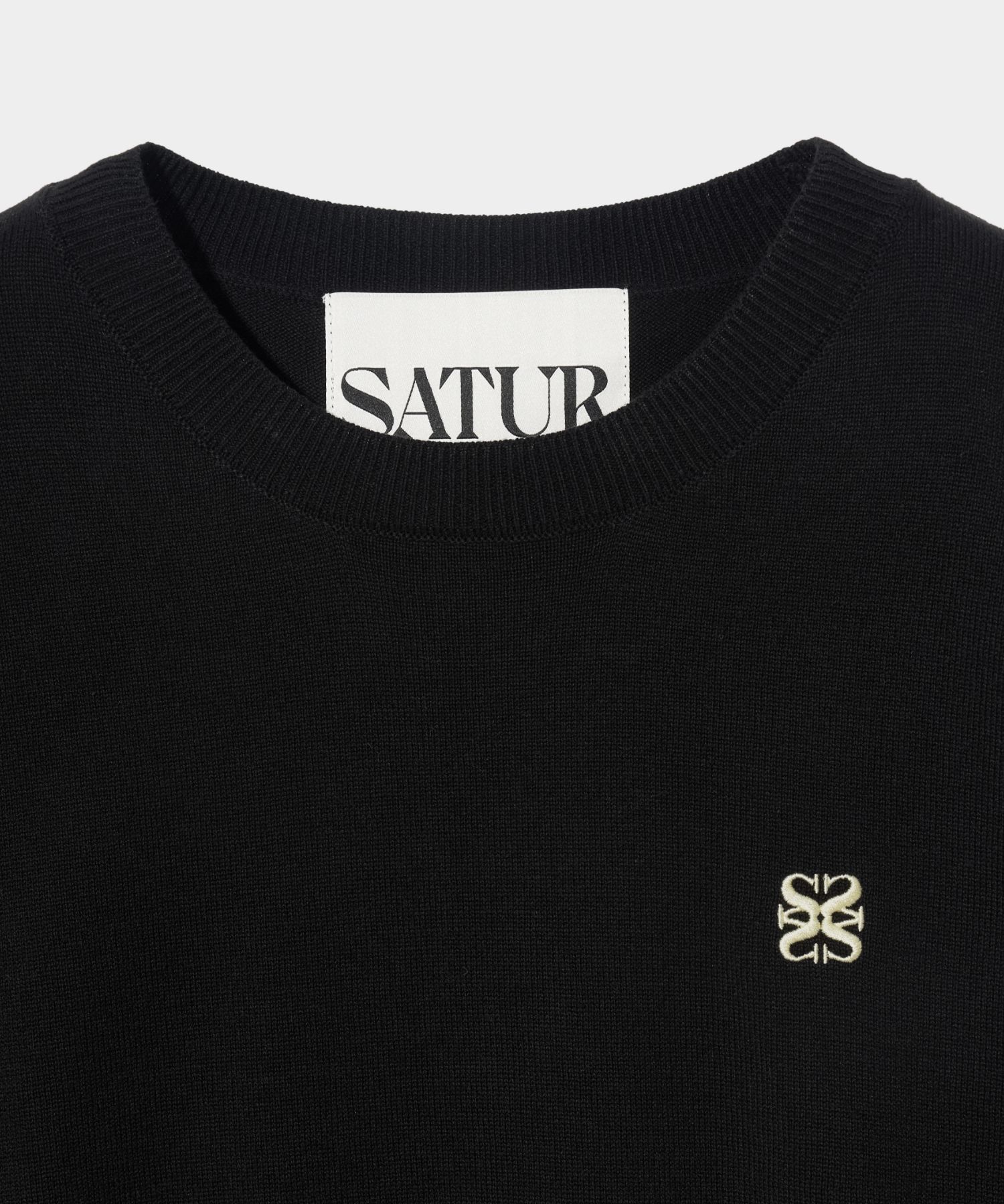 【絶品】 Neck Crew Classic SATUR | MUSINSA Half Black Knit トップス
