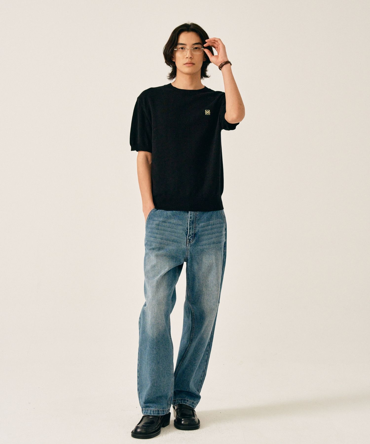 ◆SATUR◆ Classic Crew Neck Half Knit Cream MUSINSA | SATUR Classic Crew Neck Half Knit Black