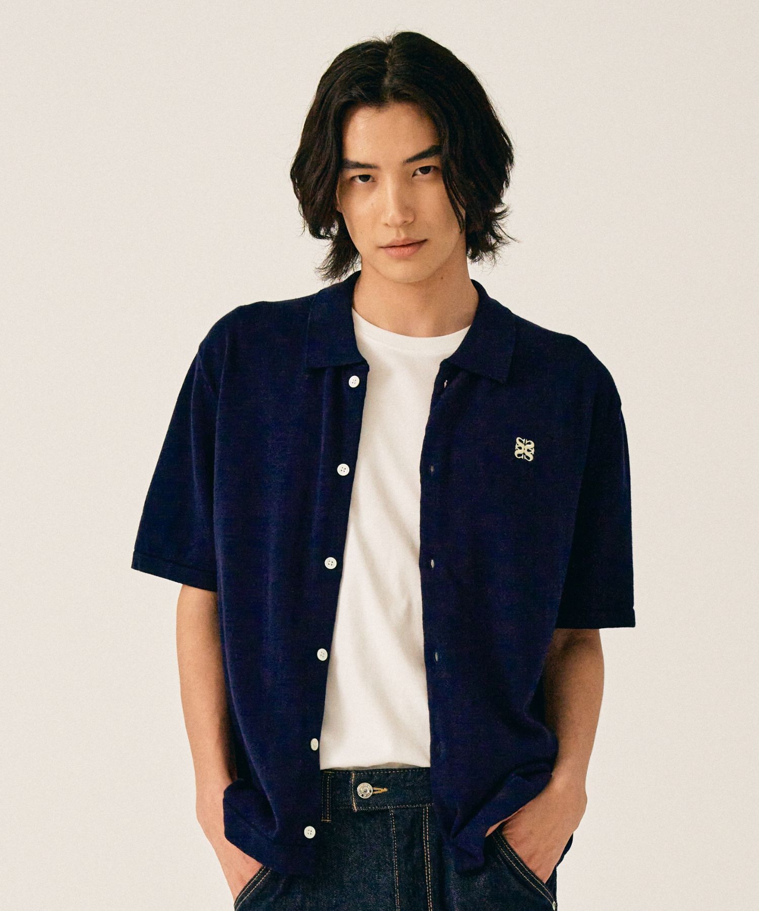 ★人気★【SATUR】★Basic Cotton Collar Half Cardiga.n★ MUSINSA公式 | SATUR Basic Cotton Collar Half Cardigan