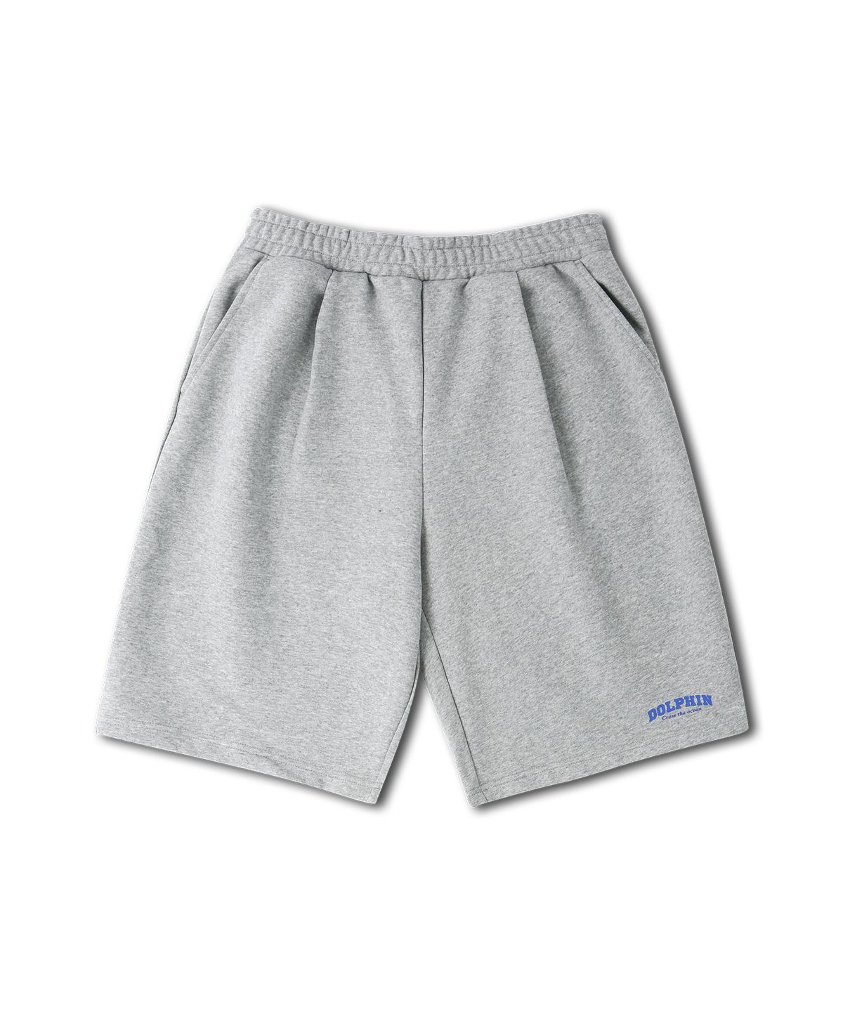 돌핀웨이브어패럴(DOLPHIN WAVE APPAREL) [세트] 돌핀 아치로고 롱 슬리브 티셔츠 화이트 & 아치로고 원턱 반바지 멜란지그레이