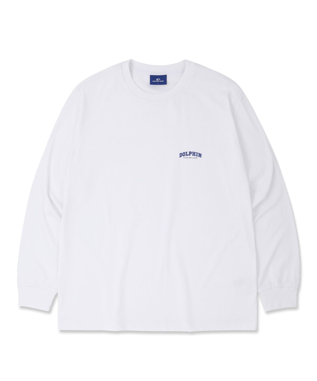 돌핀웨이브어패럴(DOLPHIN WAVE APPAREL) [세트] 돌핀 아치로고 롱 슬리브 티셔츠 화이트 & 아치로고 원턱 반바지 블랙