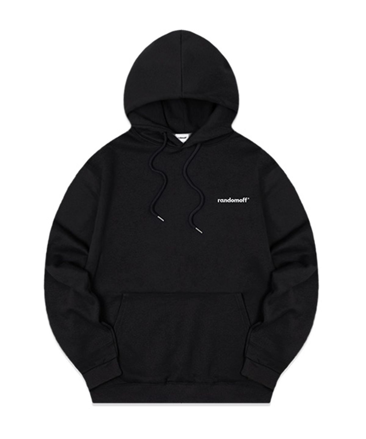 랜덤오프(RANDOMOFF) BASIC LOGO MINI 후드티 [블랙]