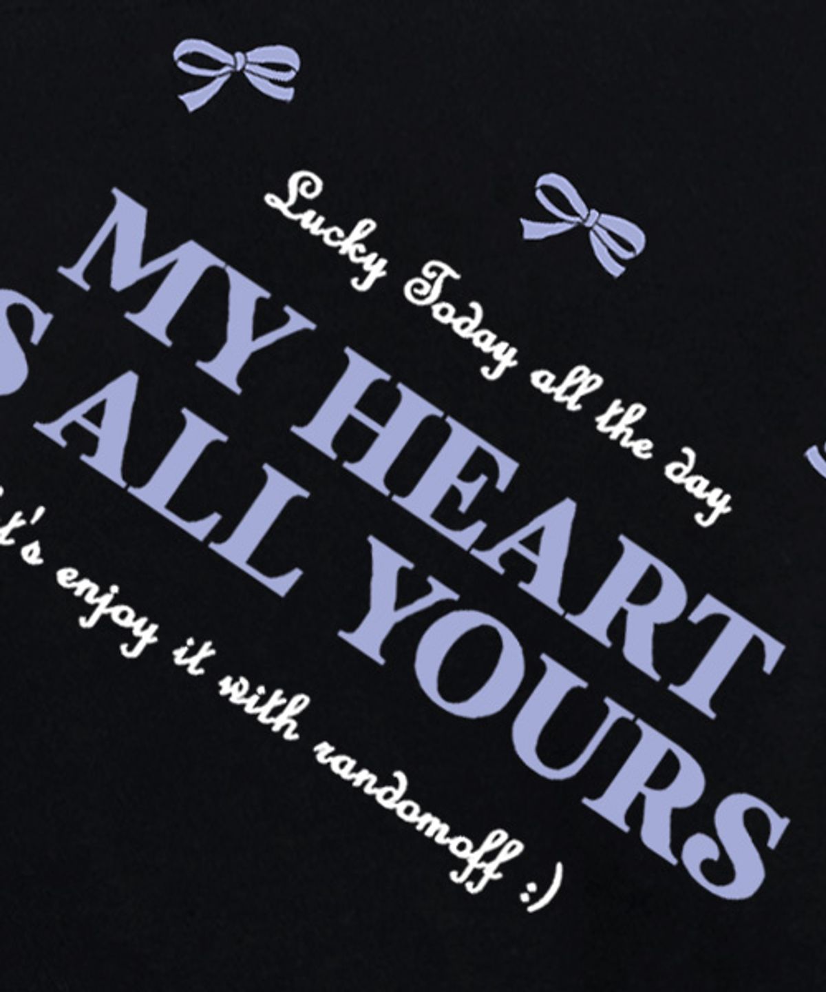 랜덤오프(RANDOMOFF) MY HEART RIBBON 후드티 [블랙]