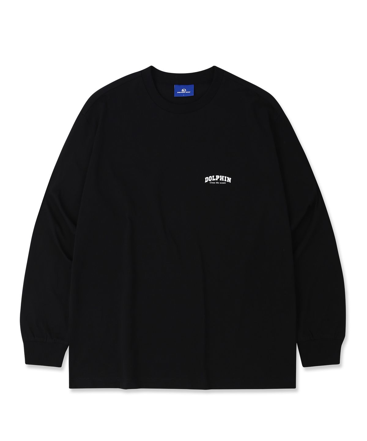 돌핀웨이브어패럴(DOLPHIN WAVE APPAREL) [세트] 돌핀 아치로고 롱 슬리브 티셔츠 블랙 & 아치로고 원턱 반바지 블랙