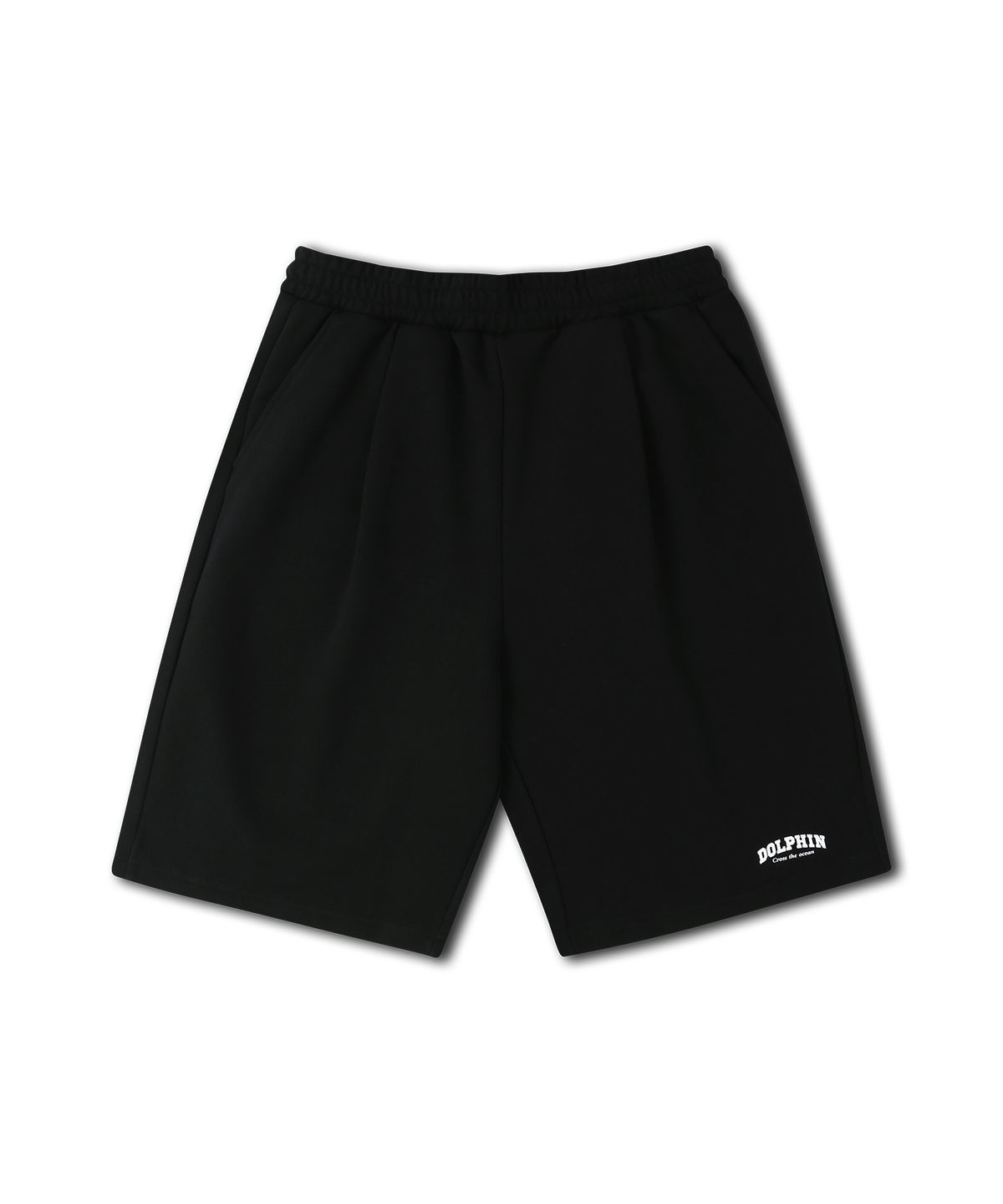 돌핀웨이브어패럴(DOLPHIN WAVE APPAREL) [세트] 돌핀 아치로고 롱 슬리브 티셔츠 블랙 & 아치로고 원턱 반바지 블랙