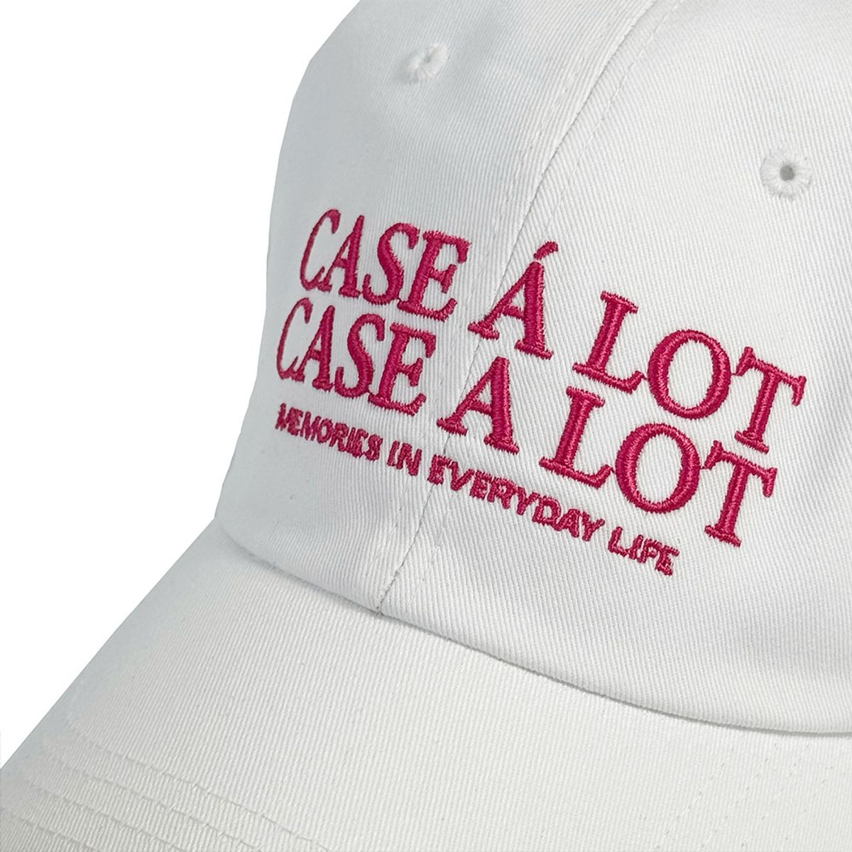 케이스어랏(CASE A LOT) Slogon logo ball cap - white pink