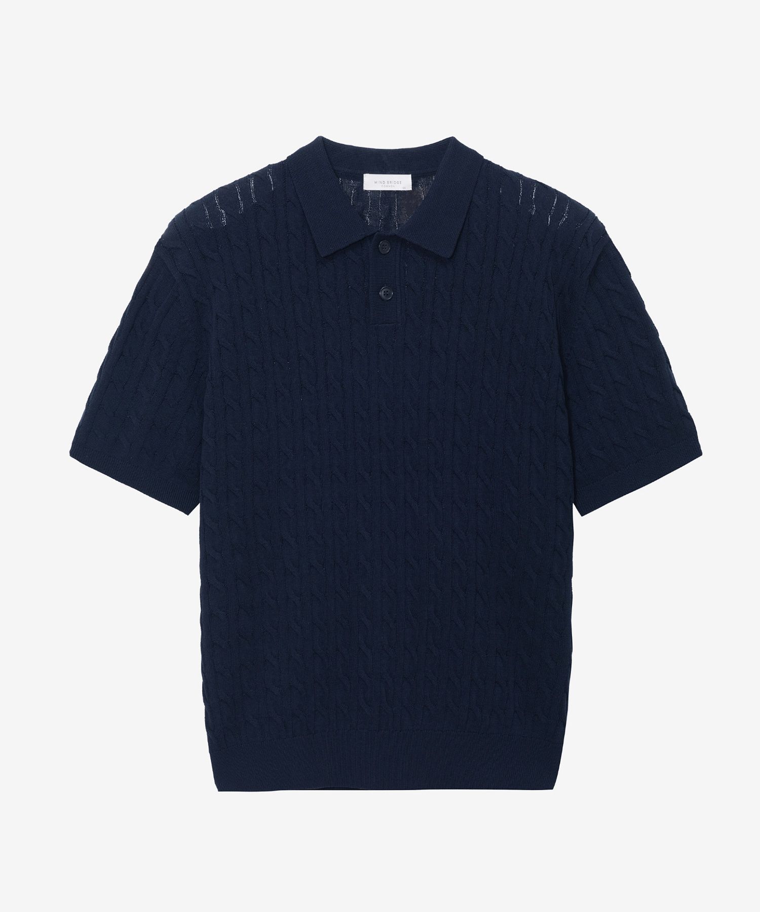 【MODERNIF】Cable collar short sleeve knit MUSINSA | MINDBRIDGE Cable collar short sleeve knit - 3 colors