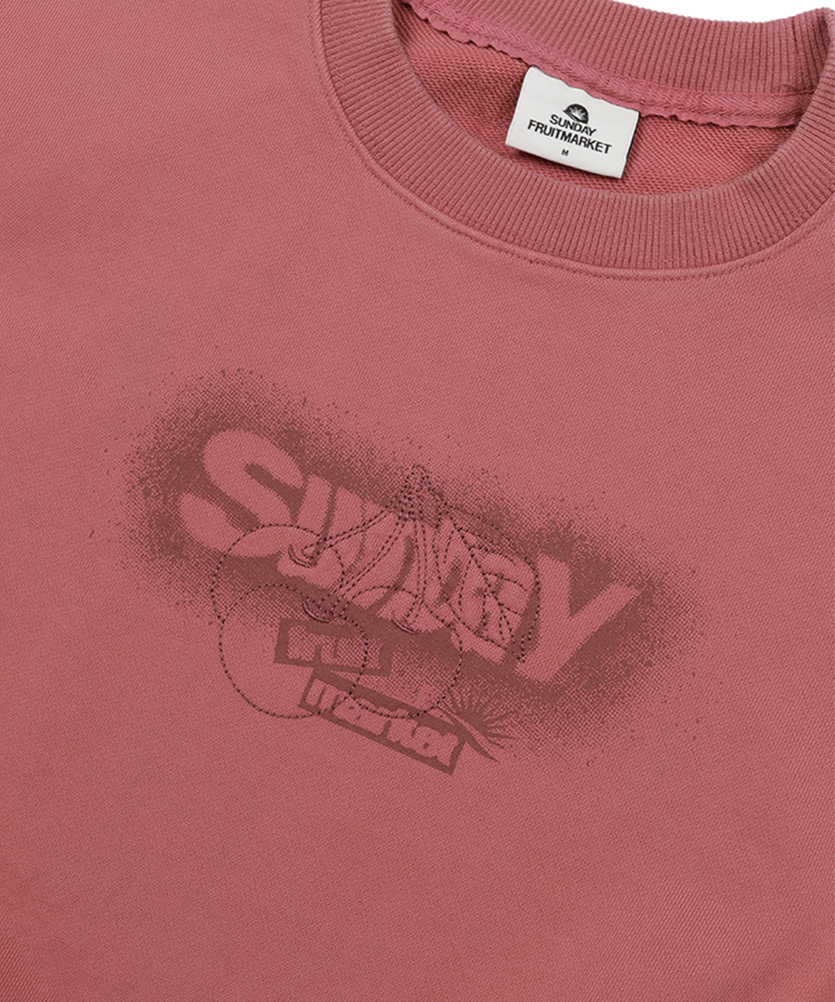 선데이후르츠마켓(SUNDAY FRUIT MARKET) CHERRY WASHED CREW PINK