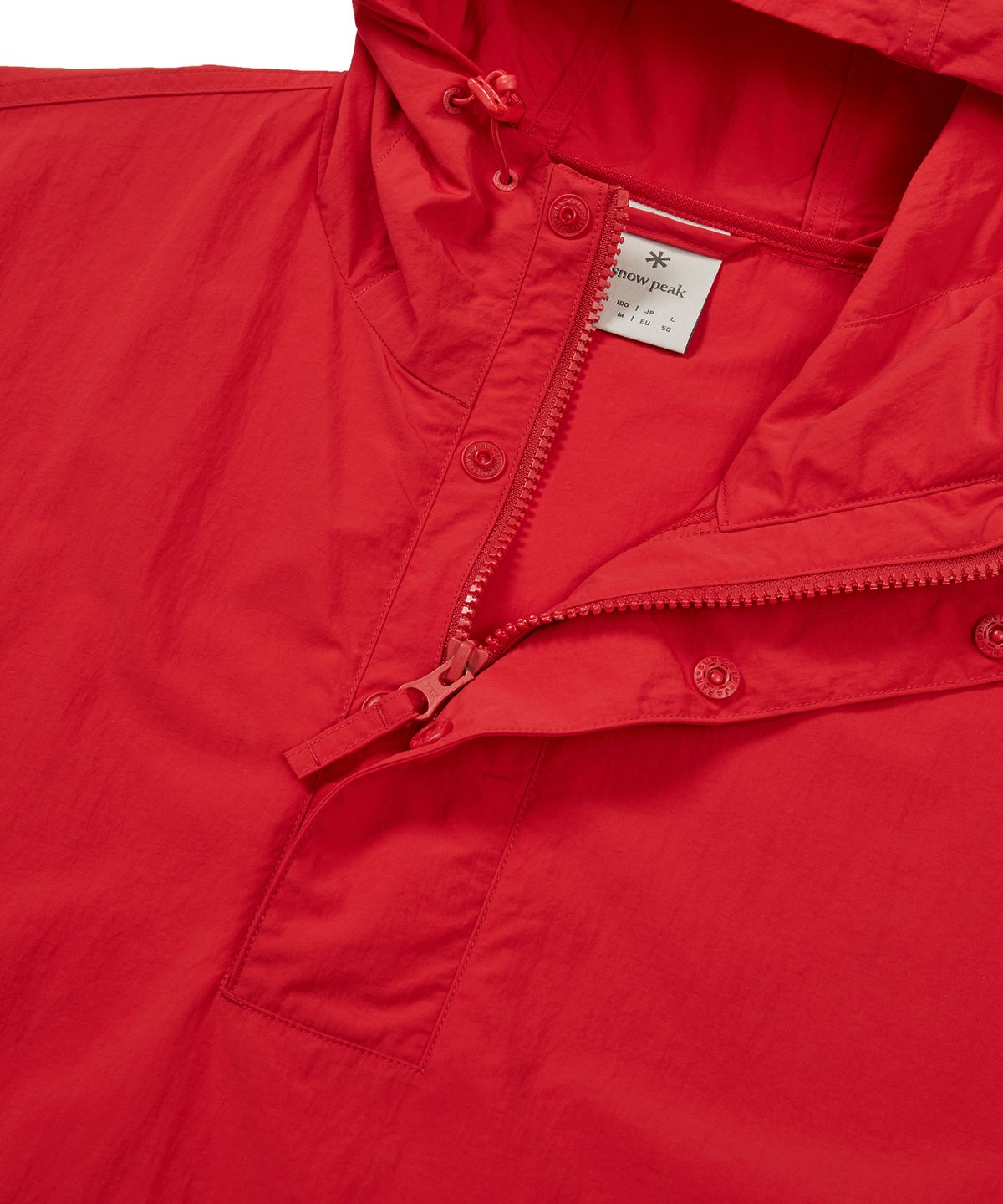 스노우피크 어패럴(SNOWPEAK APPAREL) 타슬란 우븐 비비드 반팔 아노락 Red (S24MMLAN56)