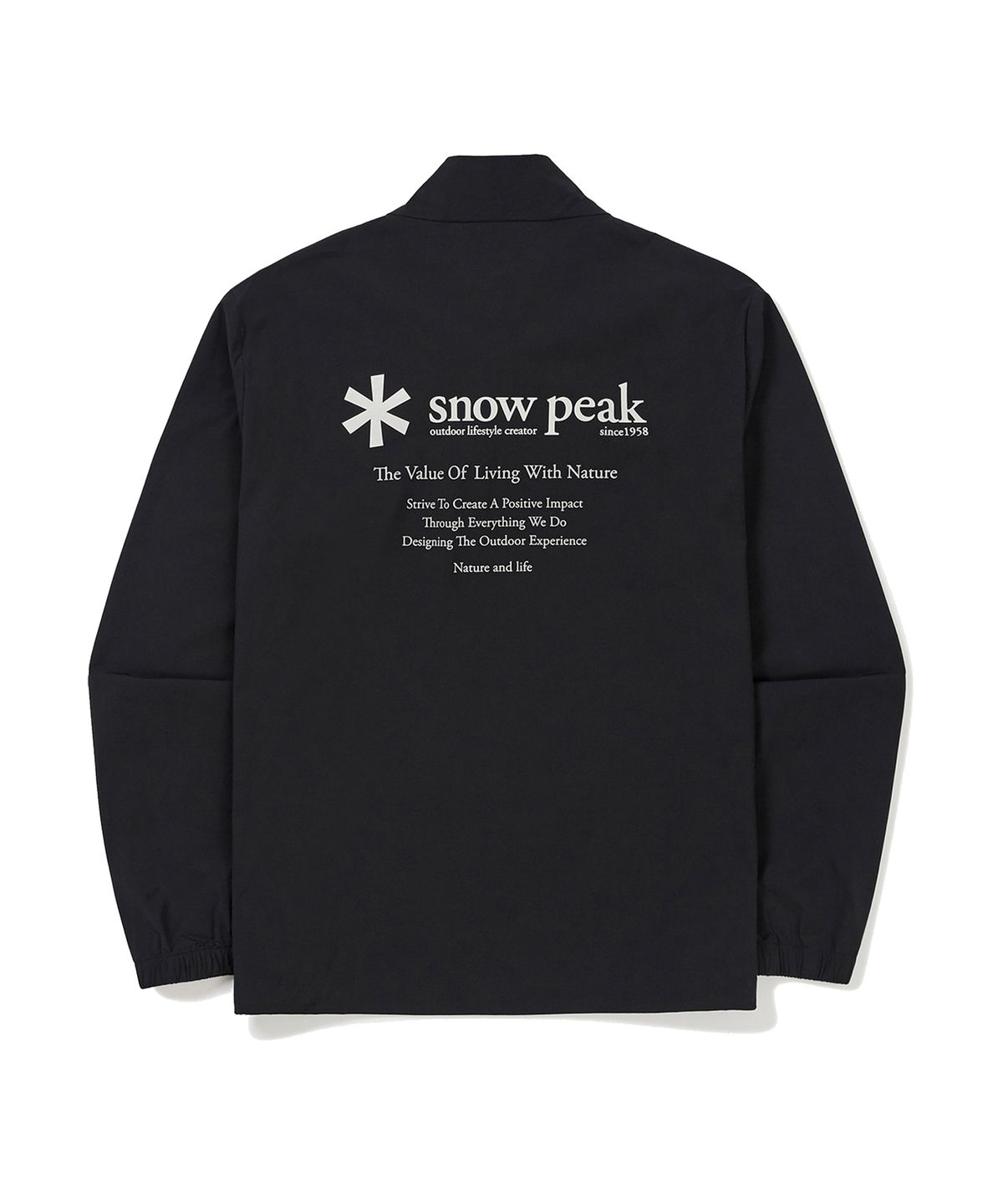 스노우피크 어패럴(SNOWPEAK APPAREL) 씬테크 우븐 스탠드넥 바람막이 Black (S24MMSWB34)