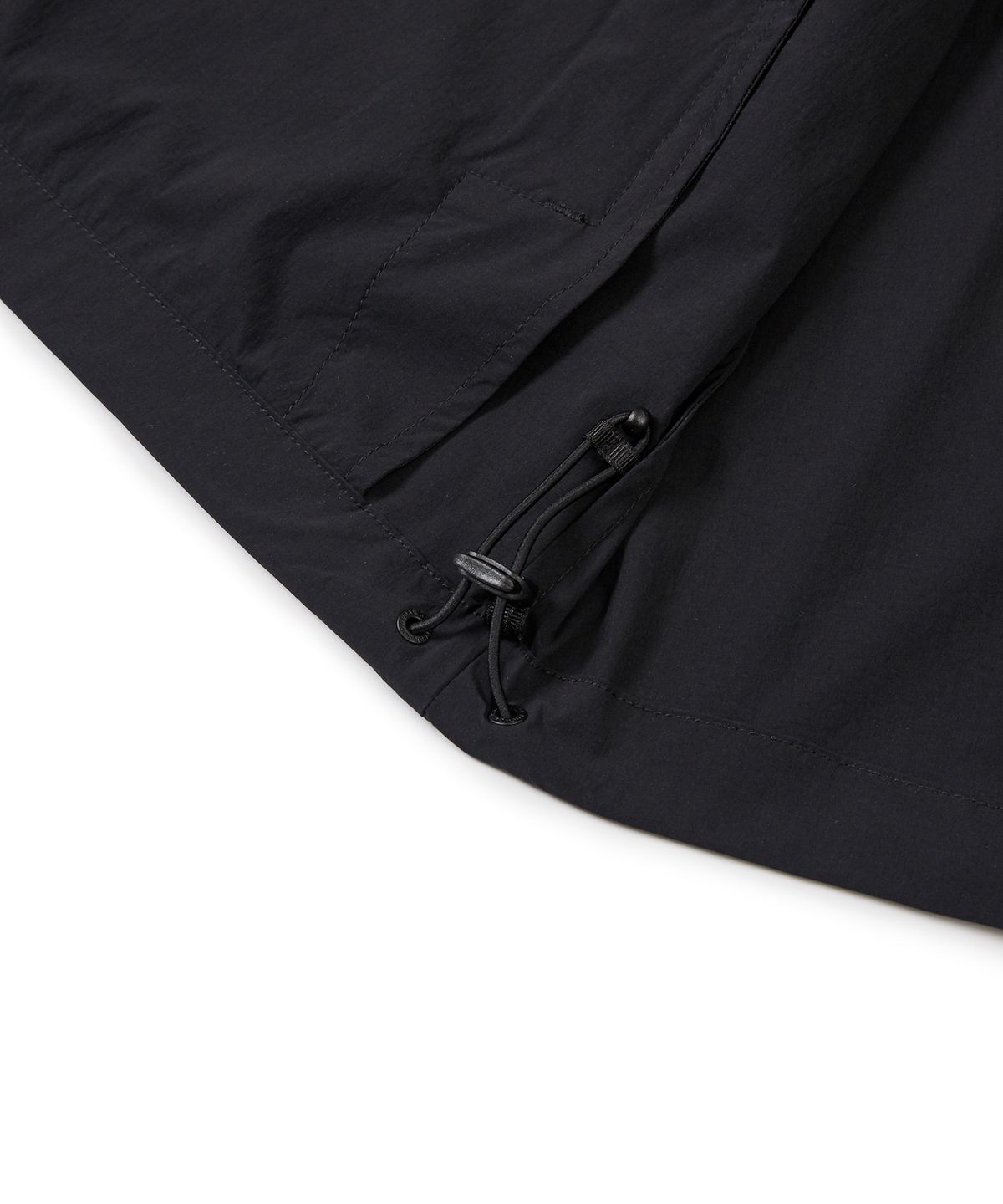 스노우피크 어패럴(SNOWPEAK APPAREL) 씬테크 우븐 스탠드넥 바람막이 Black (S24MMSWB34)
