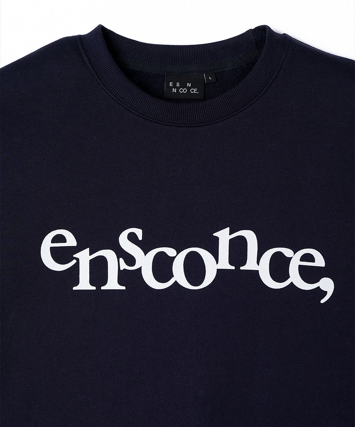 이에스엔(ESN) EnScoNce 그래픽 오버핏 스웻셔츠 네이비