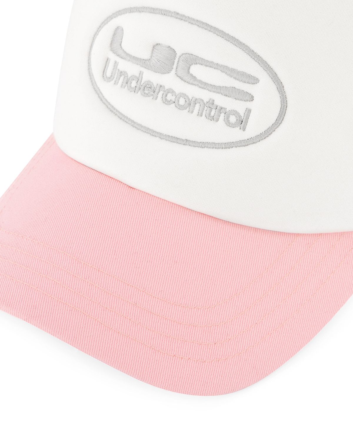 언더컨트롤(UNDERCONTROL) 여름 메쉬 햇빛 차단 로고 배색 볼캡 남녀공용 야구모자 UC CIRCLE / MESH TRUCKER B B / L PINK