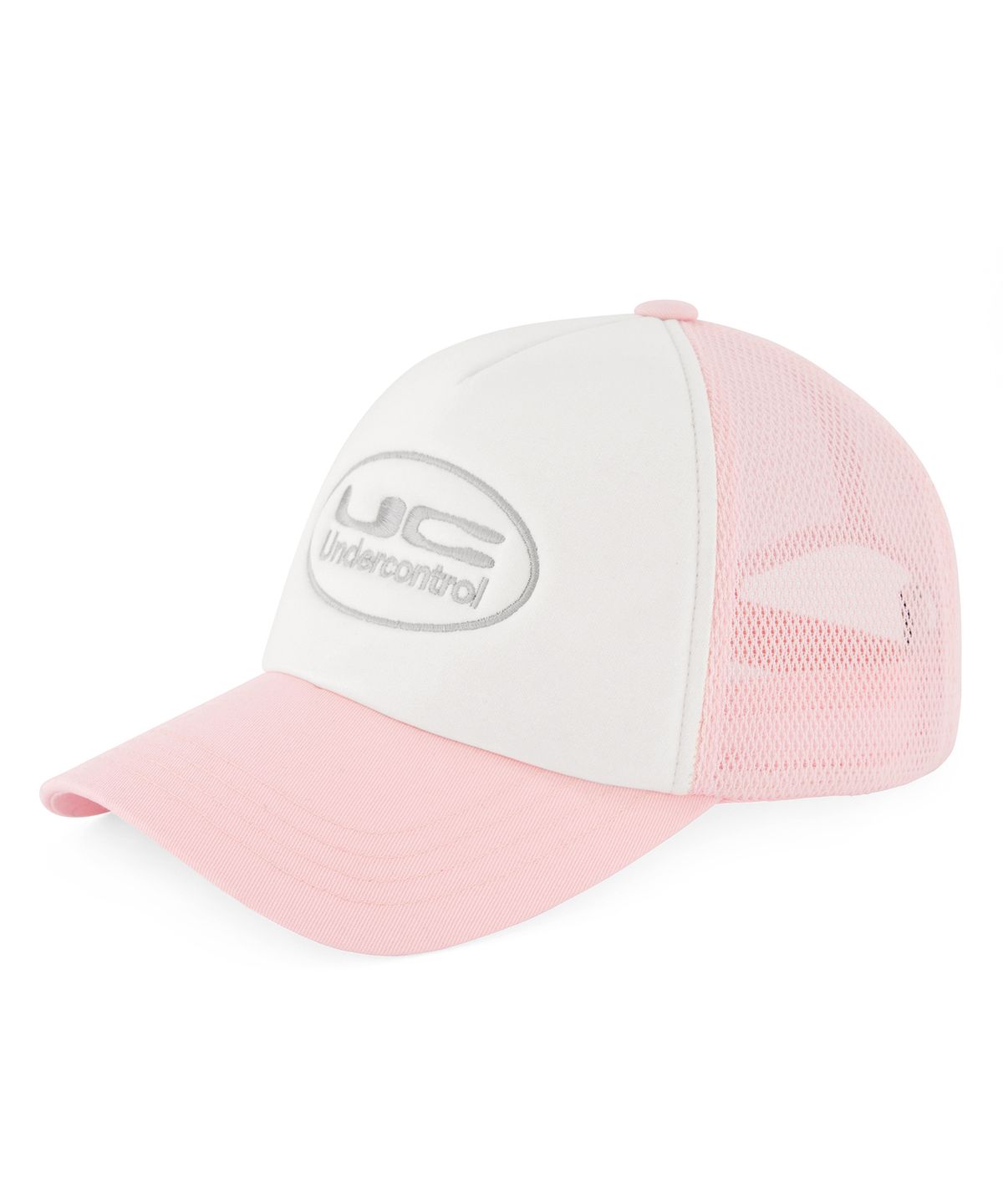 언더컨트롤(UNDERCONTROL) 여름 메쉬 햇빛 차단 로고 배색 볼캡 남녀공용 야구모자 UC CIRCLE / MESH TRUCKER B B / L PINK