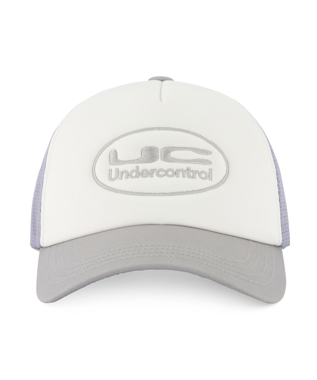 언더컨트롤(UNDERCONTROL) 여름 메쉬 햇빛 차단 로고 배색 볼캡 남녀공용 야구모자 UC CIRCLE / MESH TRUCKER B B / P GREY