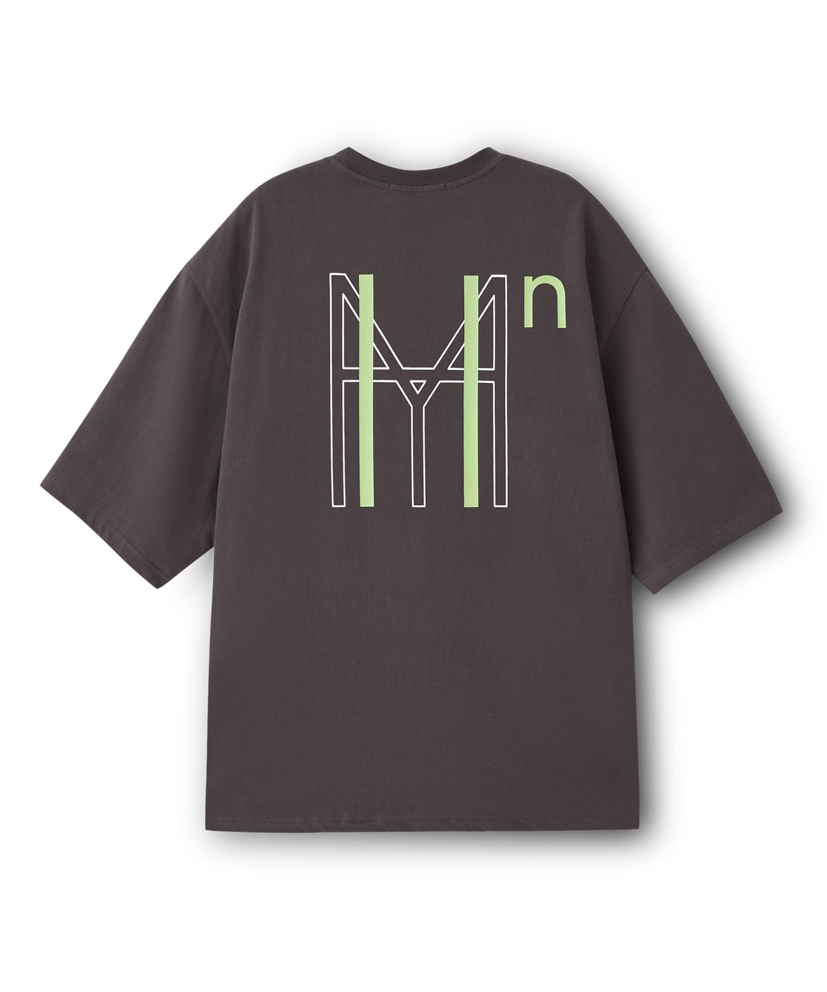 하이투(HYIIⁿ) UNISEX 모노그램 프린트 오버핏  티셔츠 [차콜]