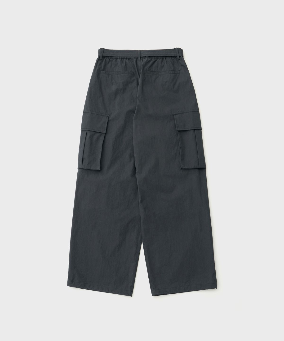 어나더 오피스(ANOTHER OFFICE) Parachute Belted Pants (Charcoal Navy)