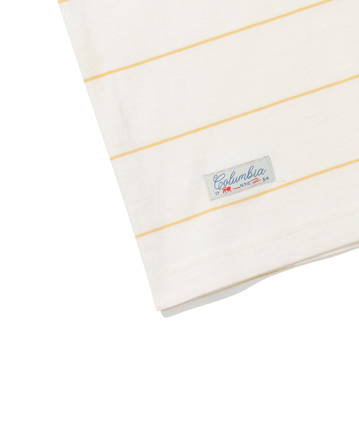 컬럼비아 유니버시티(COLUMBIA UNIVERSITY) SIMPLE LOGO STRIPE S/S T-SHIRTS 크림