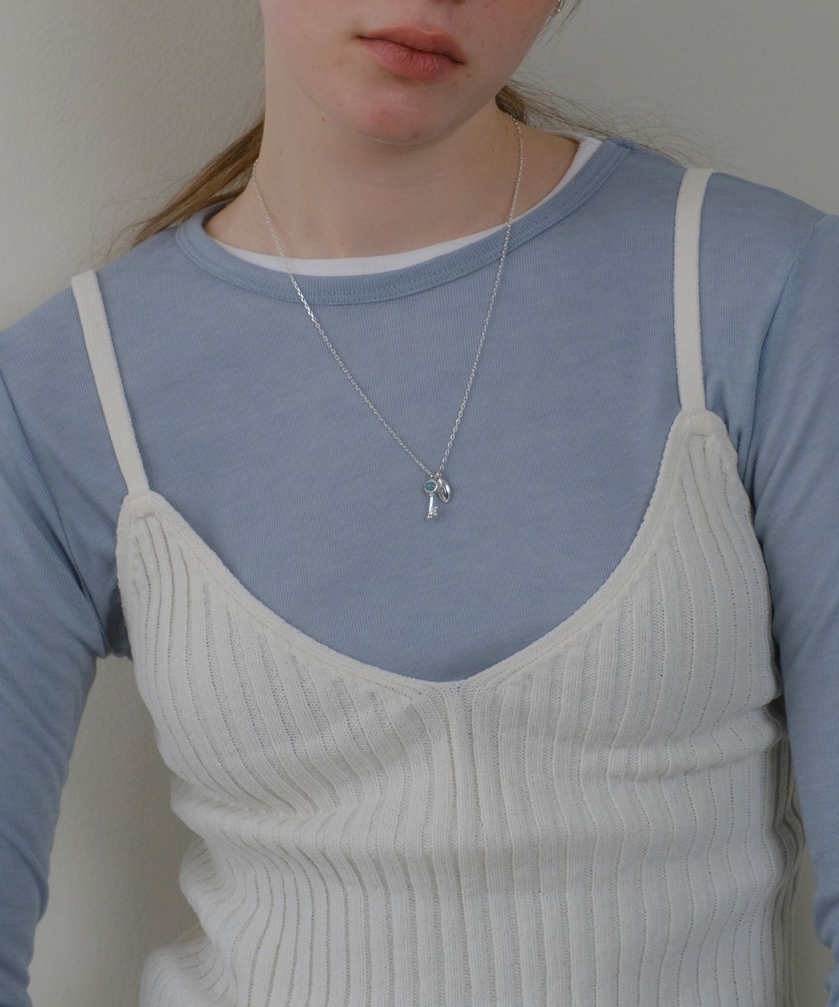 레브(REVE) Vintage key necklace -agate