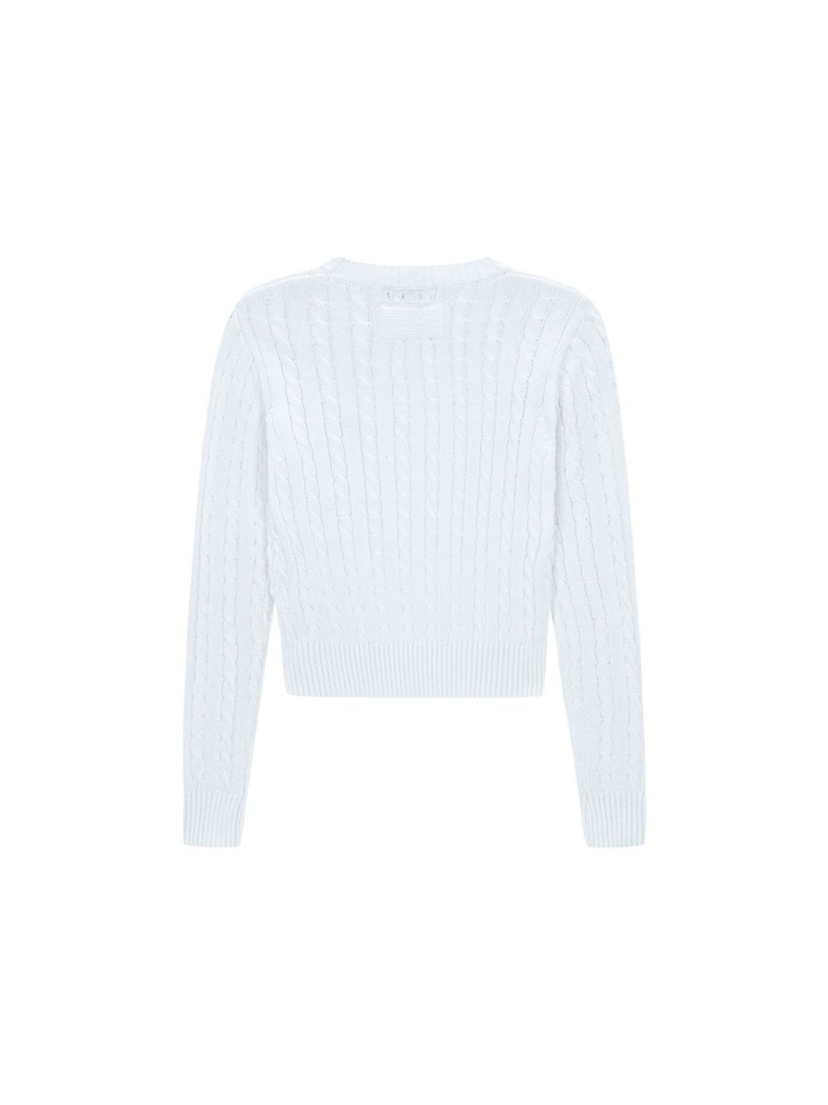 샐러드바구니(SALAD BAGUNI) Unbal Cable Round Knit - white