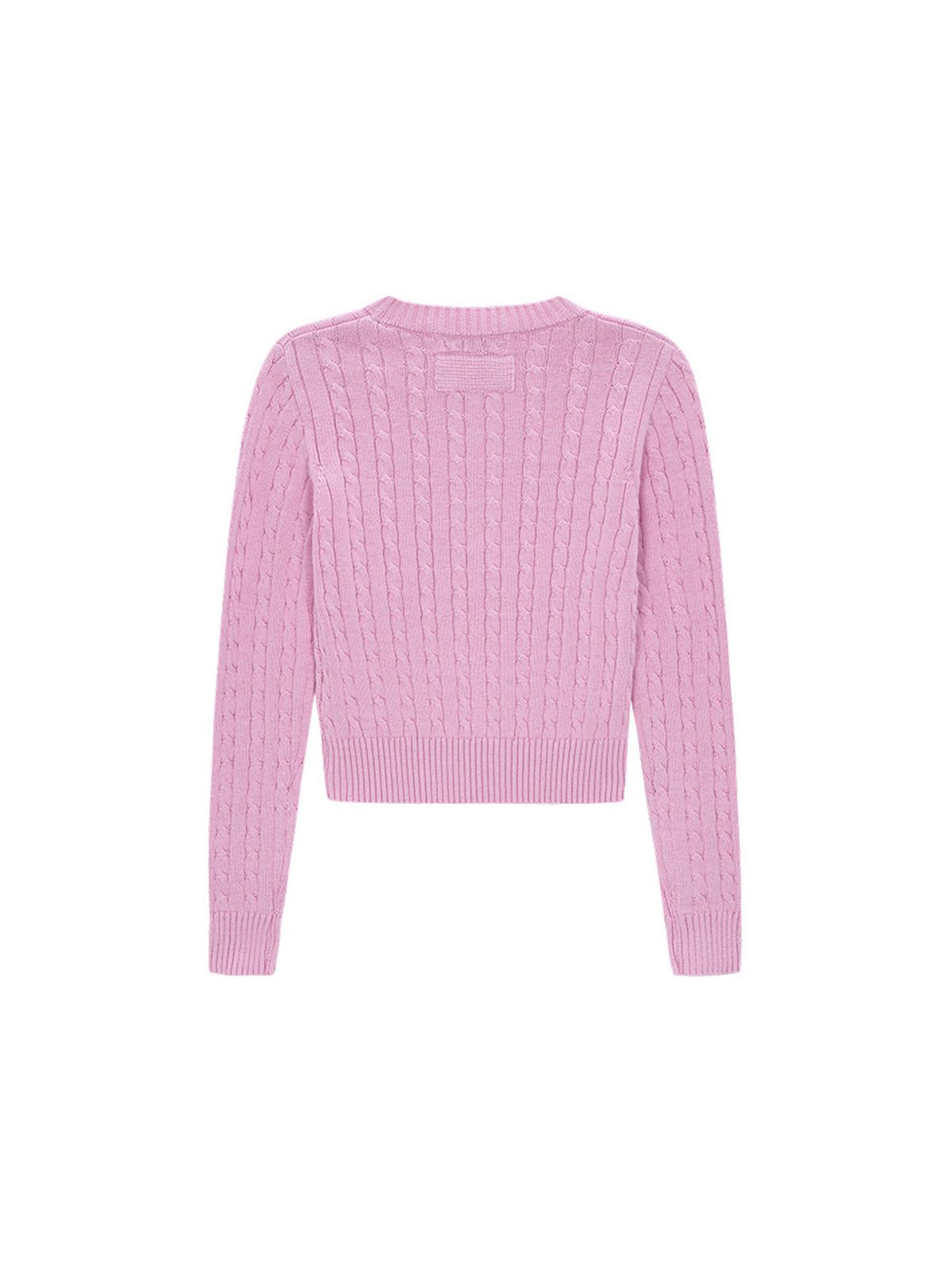 샐러드바구니(SALAD BAGUNI) Unbal Cable Round Knit - pink