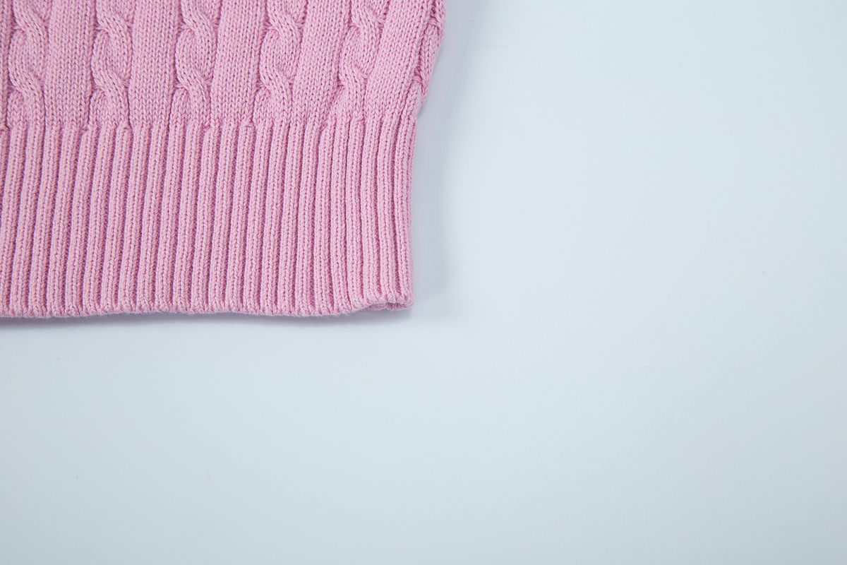 샐러드바구니(SALAD BAGUNI) Unbal Cable Round Knit - pink
